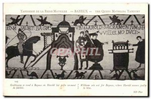 Tapissserie Queen Mathilde Bayeux Old Postcard William or Harold makes him re...