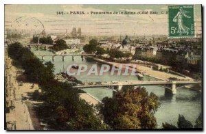 Postcard Old Paris Panorama of the Seine East Coast