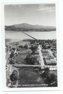 RPPC of Air View of Main Street Sandpoint Idaho ID & 2 Mile Long Bridge