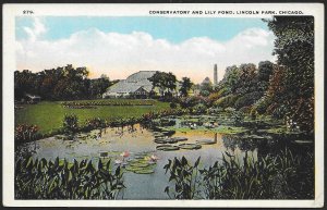 Conservatory & Lily Pond Lincoln Park Chicago Illinois Unused c1910s