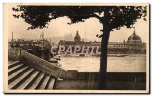 Old Postcard Lyon (Rhone) Bridge of the Guillotiere and Hotel Dieu Yvon