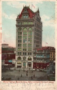 Vintage Postcard 1904 Mutual Savings Bank Market & Geary St. San Francisco CA