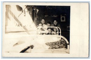 c1910's Montana University Men's Dorm Room Interior RPPC Photo Antique Postcard