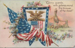 Patriotic Postcard Civil War 1861-1865 Glory Guards With Solemn Round
