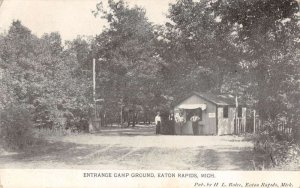 Eaton Rapids Michigan Camp Ground Entrance Vintage Postcard AA30364