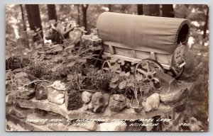 Marl Lake WI RPPC Folk Art US Pioneer Mail Delivery Waupaca Postcard B48