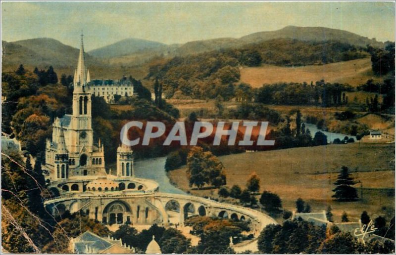 Old Postcard LOURDES View over the Basilica and the Gave vall�e