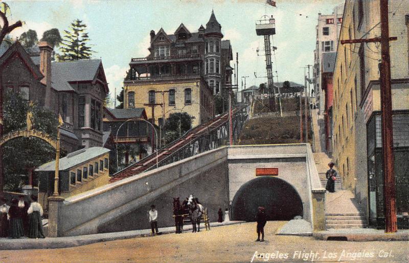 Angeles Flight, Los Angeles, California, Early Postcard, Unused