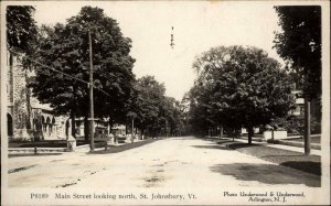St. Johnsbury VT Main St. North c1910 Real Photo Postcard