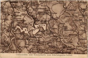 CPA AK Ubersichts-und Wanderkarte v.Edertalsperre GERMANY (932054)