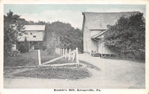 Kresgeville Pennsylvania Kunkle's Mill, Sky Tinted Vintage Postcard U14192