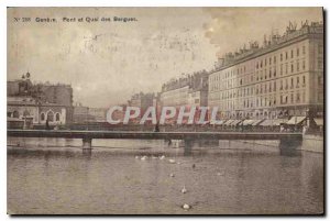 Postcard Geneve Old Bridge and Quai des Bergues