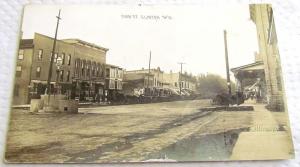 RPPC MAIN STREET CLINTON WIS. ANTIQUE REAL PHOTO POSTCARD