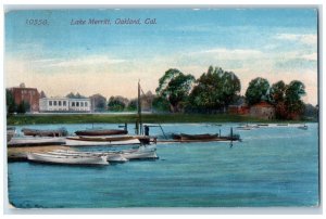 c1910 Lake Merritt Canoe Boat Shipyard River Oakland California Vintage Postcard