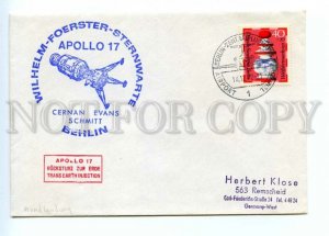 494682 GERMANY 1972 Apollo 17 Berlin airport special cancellation SPACE COVER