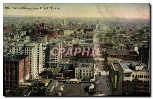 Old Postcard View of Denver from D & F Tower