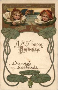 Art Nouveau Fantasy Children Faces Grow Out Flowers International Art Pub 169 #2