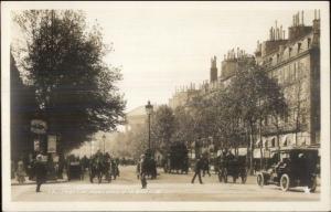 Paris Blvd De La Madeleine c1910 Real Photo Postcard Street Scene