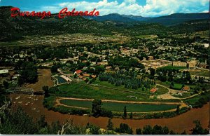 Durango Colorado Birds Eye View City Animas River Gauge Railroad Petley Postcard 