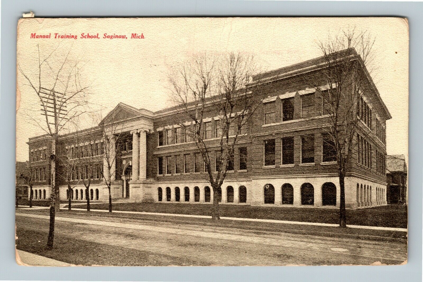 Saginaw MI, Manual Training School Building, Vintage
