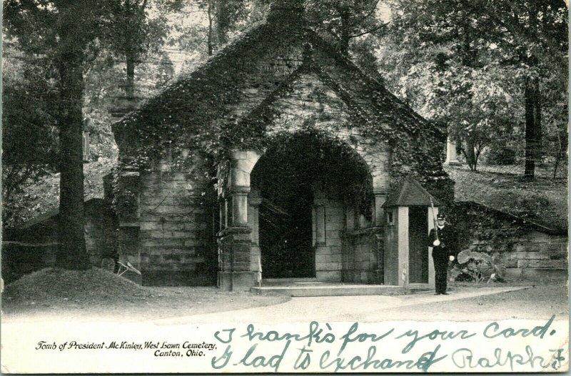 Vtg Postale 1907 - Tomb De President Mckinley - Ouest Pelouse Cimetière Canton