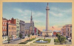 Mount Vernon Place And Washington Monument Baltimore Maryland