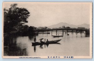 Kumamoto Japan Postcard View of Enulake Kumamoto Boat Canoeing c1930's