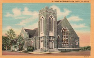 Bethel Methodist Church Landmark Lewes Delaware DE Harry P. Cann Pub. Postcard