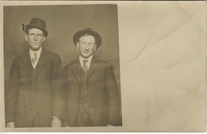 Portrait of 2 Well Dressed Unidentified Men In Studio ~ RPPC c1907-1915 Postcard