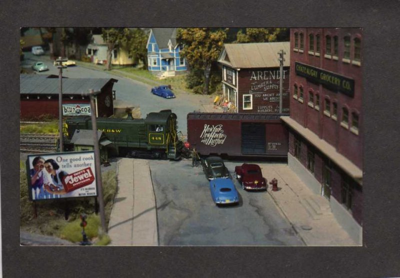 NY Model Railroad Train Cars Rensselaer Society Troy New York Postcard HO Scale