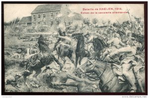 dc789 - BELGIUM Military WWI 1914 Battle of Haelen. Cavalry Soldiers in Battle.