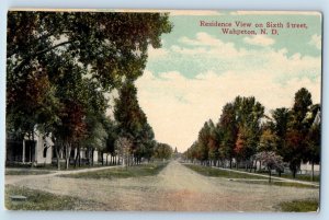 Wahpeton North Dakota ND Postcard Residence View Sixth Street Road 1910 Unposted