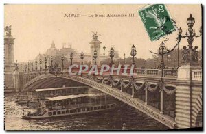 Old Postcard Paris Pont Alexandre III Boat Peniche Byrrh