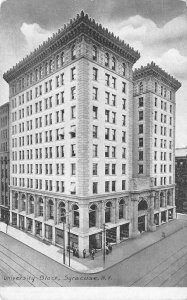 SYRACUSE, NY New York    UNIVERSITY BLOCK     c1910's B&W Postcard