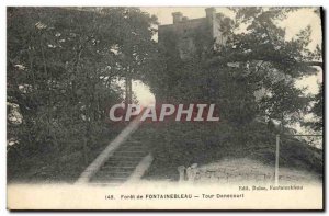 Postcard Old Chateau Foret Fontainebleau Tower Denecourt