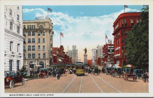 Main Street Salt Lake City Utah Vintage Postcard C215