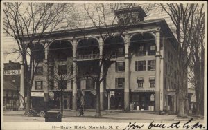 Norwich NY Eagle Hotel US Express Co Office c1910 Real Photo Postcard