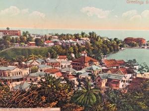 Postcard  Greetings from Jamaica, Port Antonio, showing Fitchfield, Hotel  Y1