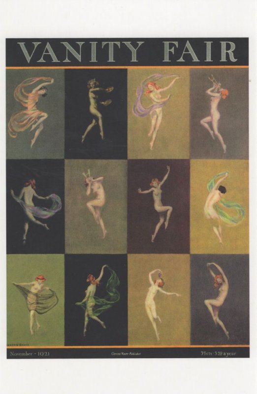 Risque Ballerina Ballet 1921 Art Deco Magazine Painting Postcard