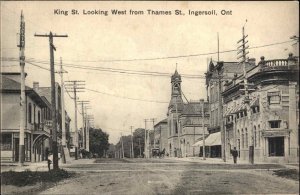 Ingersoll Ontario King St. West c1910 Postcard