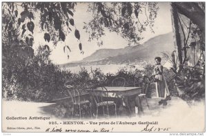 MENTON, Vue prise de l'Auberge Garibaldi, Alpes Maritime, France, PU-1905