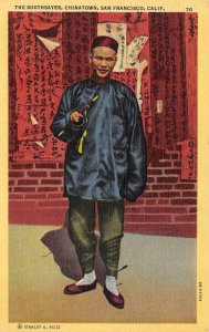 SAN FRANCISCO, California CA   THE SOOTHSAYER~Chinatown   c1940's Linen Postcard