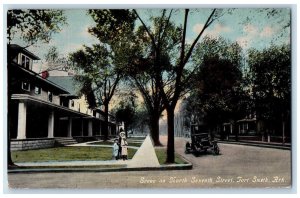 c1910 Scene on North Seventh Street Fort Smith Arkansas AR Antique Postcard