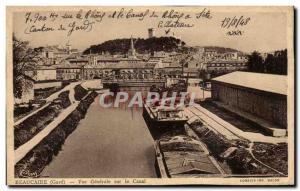 Old Postcard Beaucaire General Canal view