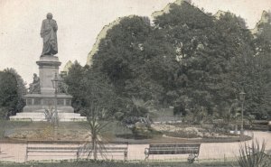 Vintage Postcard Linn's Monument Sculpture Statue Grounds Stockholm Sweden