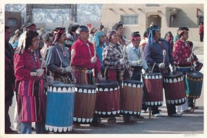 Indian Drummers at the San Ildefonso Pueblo NM, New Mexico - pm 1988