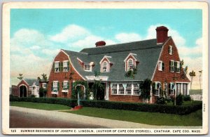 Summer Residence Of Joseph C. Lincoln Author Of Cape Cod Massachusetts Postcard