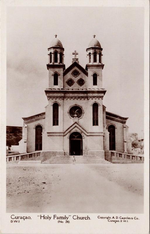 Curacao Holy Family Church DWI Dutch Caribbean Island Capriles RPPC Postcard E59 