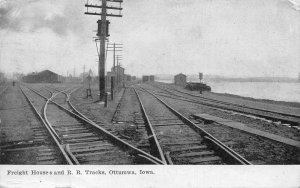 Ottumwa Iowa Freight Houses and Railroad Tracks Vintage Postcard AA68894