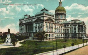 VINTAGE POSTCARD INDIANA STATE CAPITOL INDIANAPOLIS DIVIDED BACK MAILED 1911